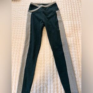 Beyond Yoga Spacedye Colorblock Leggings, hunter green and gray, XS